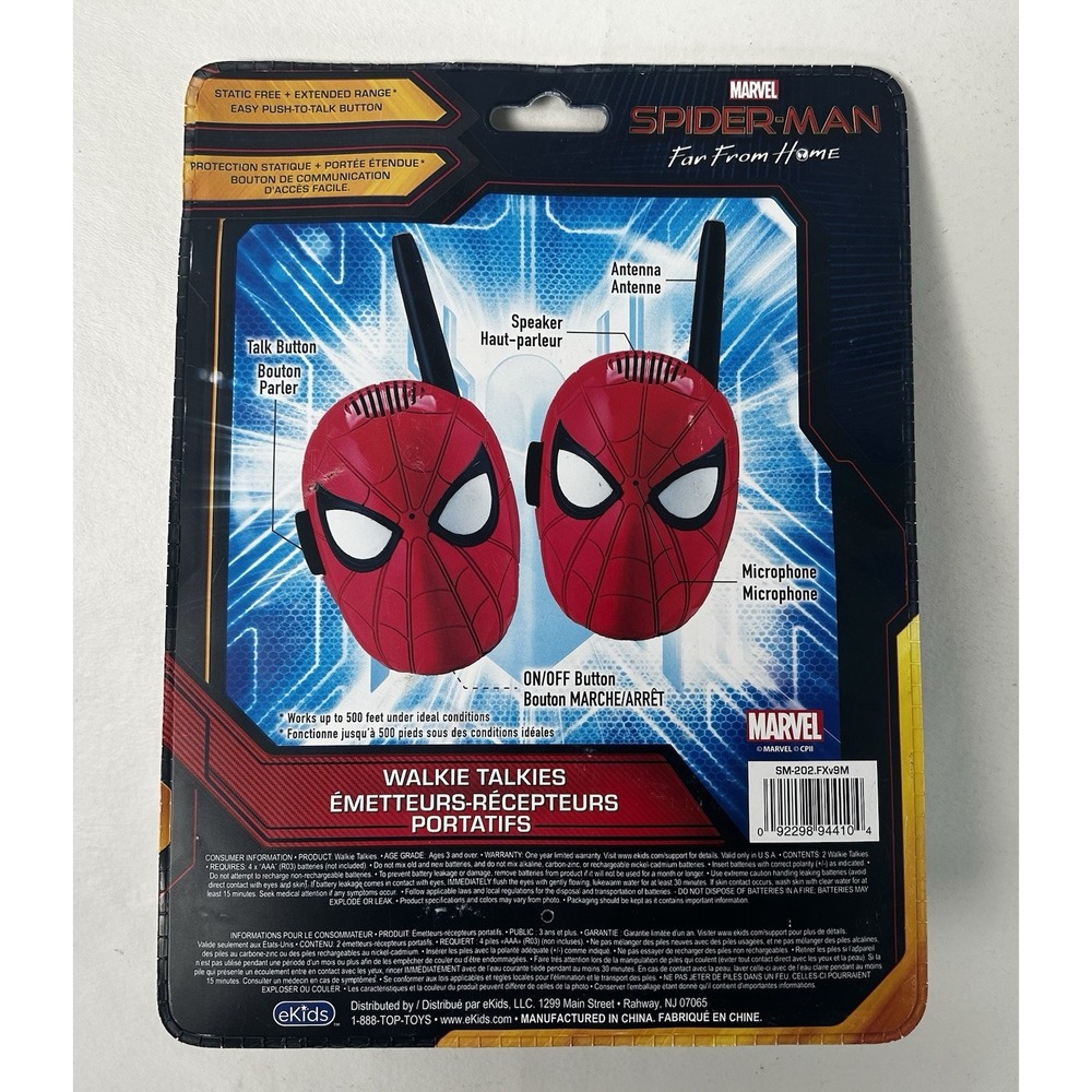 Marvel Spider-Man Far From Home Walkie Talkies - Static Free Extended Range - Picture 2 of 2